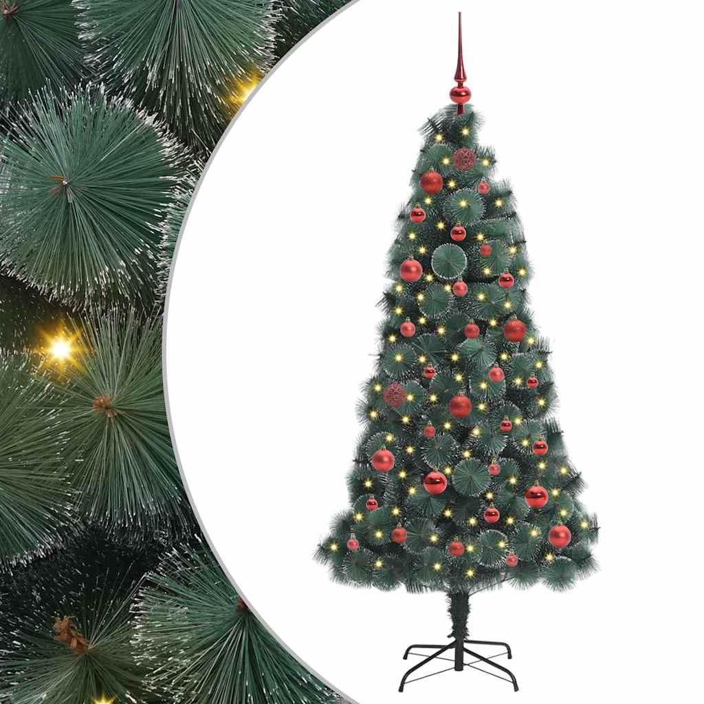 vidaXL Artificial Pre-lit Christmas Tree with Ball Set Green 150 cm - 48881
