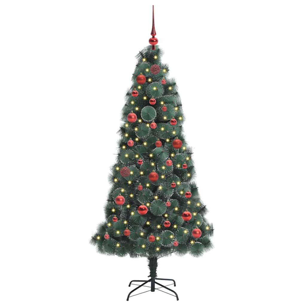 vidaXL Artificial Pre-lit Christmas Tree with Ball Set Green 150 cm - 48881