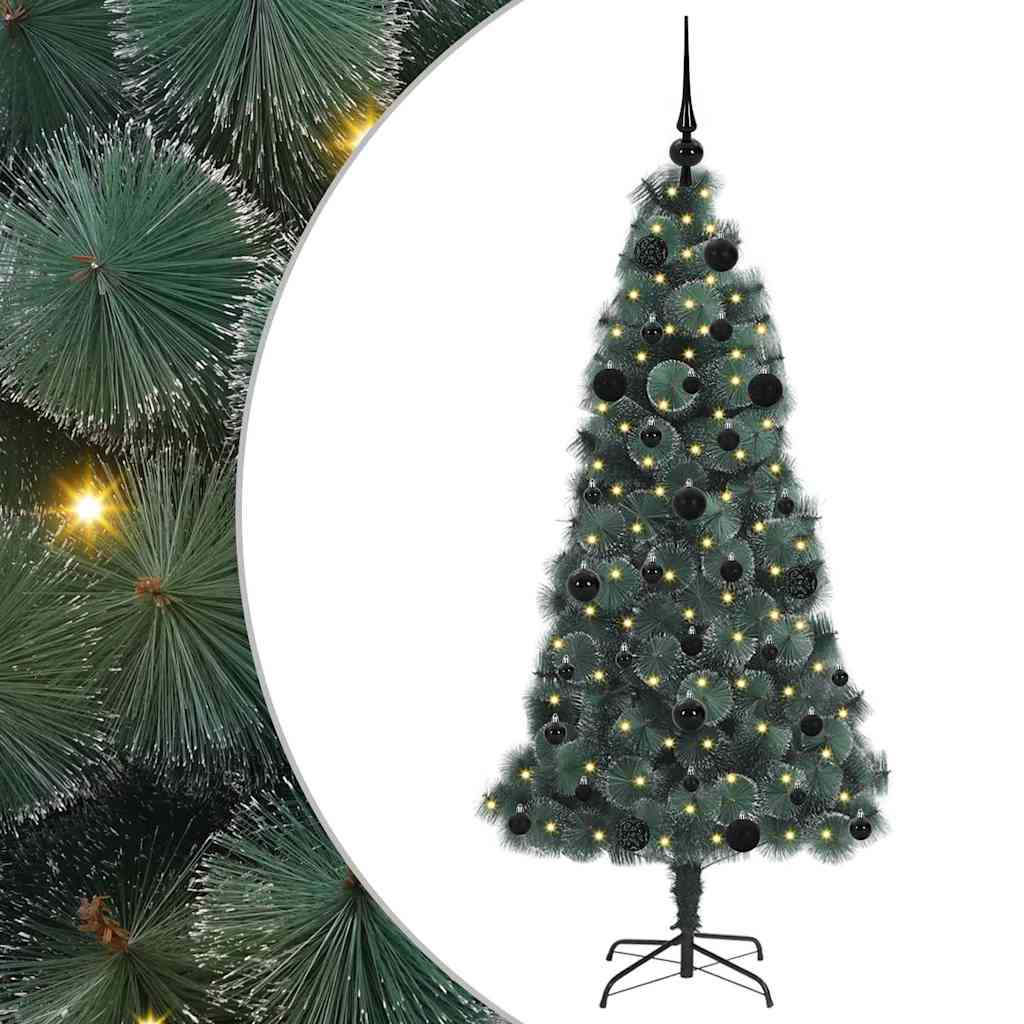 vidaXL Artificial Pre-lit Christmas Tree with Ball Set Green 150 cm - 48888