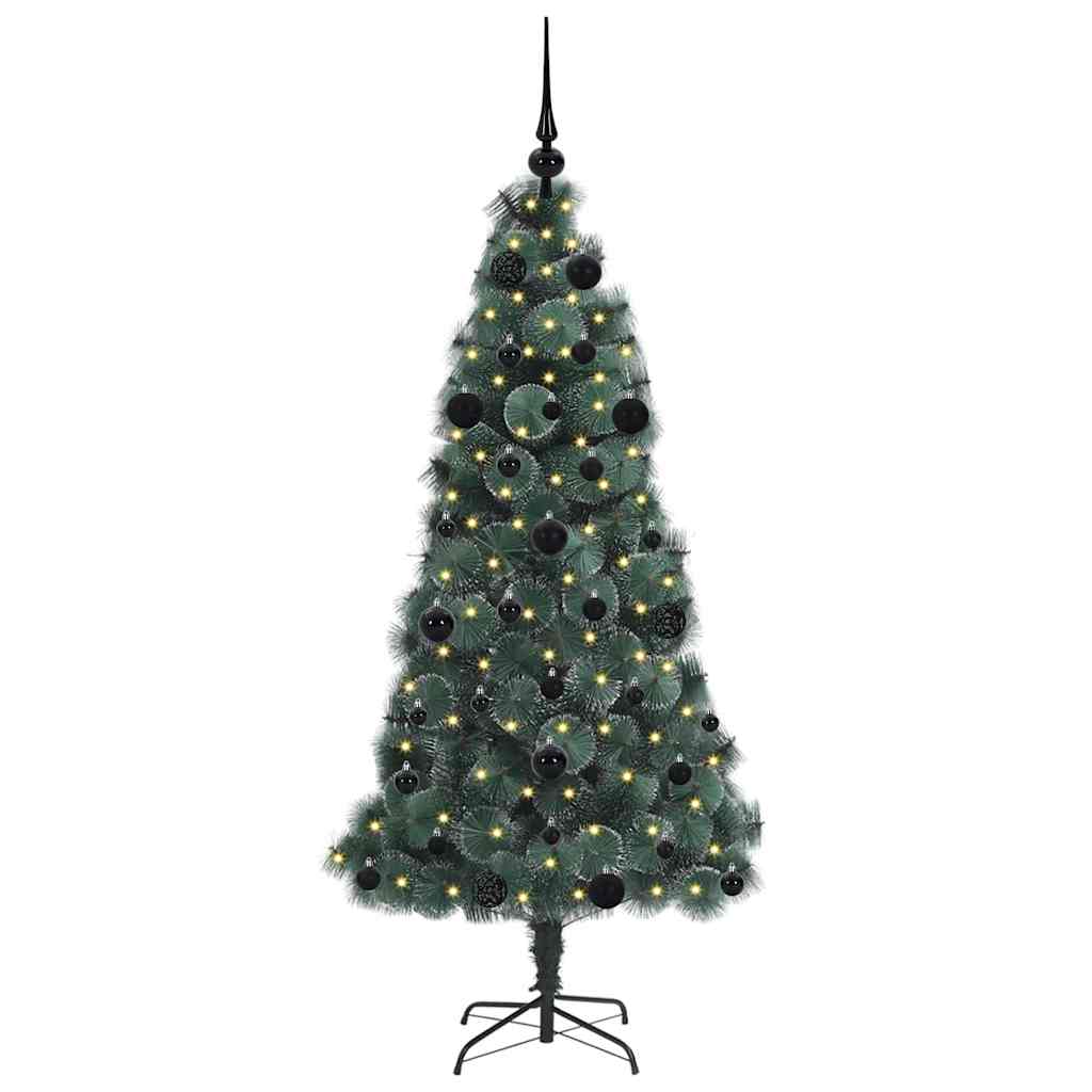 vidaXL Artificial Pre-lit Christmas Tree with Ball Set Green 150 cm - 48888