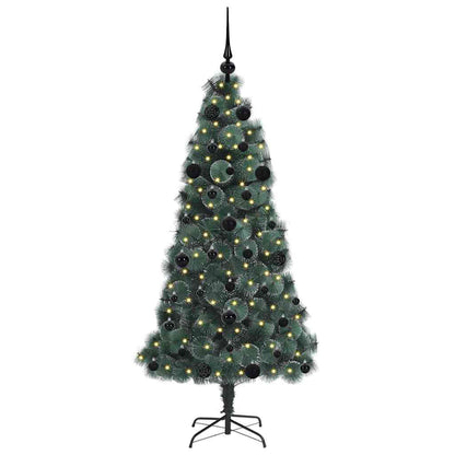 vidaXL Artificial Pre-lit Christmas Tree with Ball Set Green 150 cm - 48888