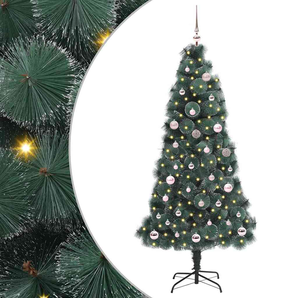 vidaXL Artificial Pre-lit Christmas Tree with Ball Set Green 150 cm - 48889