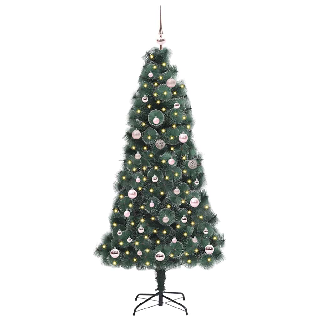 vidaXL Artificial Pre-lit Christmas Tree with Ball Set Green 150 cm - 48889
