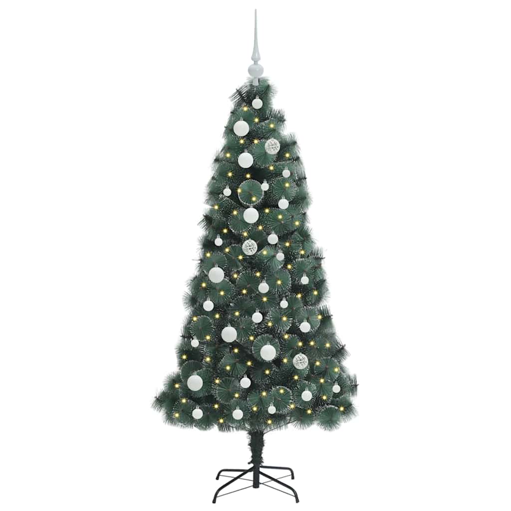 vidaXL Artificial Pre-lit Christmas Tree with Ball Set Green 150 cm - 48891