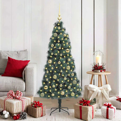 vidaXL Artificial Pre-lit Christmas Tree with Ball Set Green 150 cm - 48904