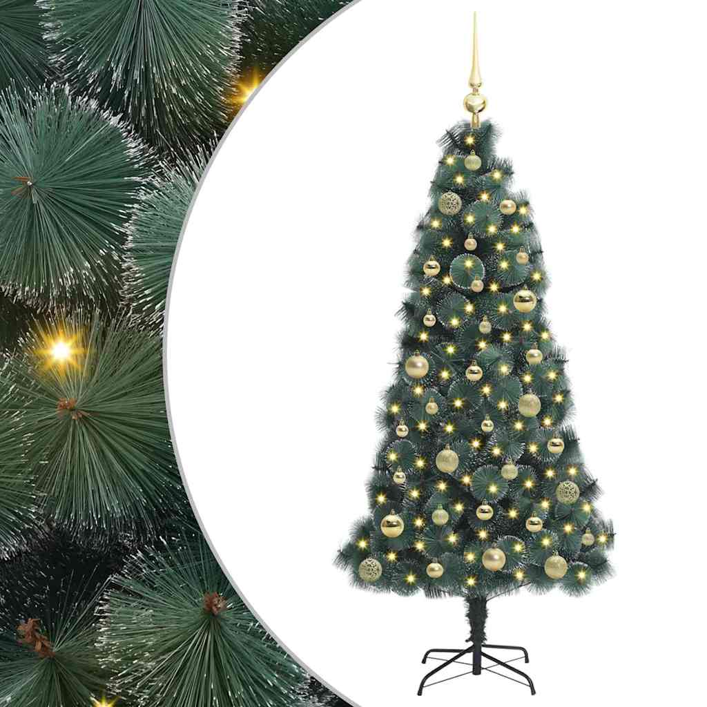 vidaXL Artificial Pre-lit Christmas Tree with Ball Set Green 150 cm - 48904
