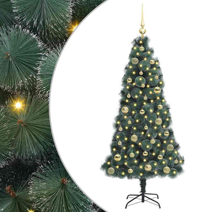 vidaXL Artificial Pre-lit Christmas Tree with Ball Set Green 150 cm - 48904