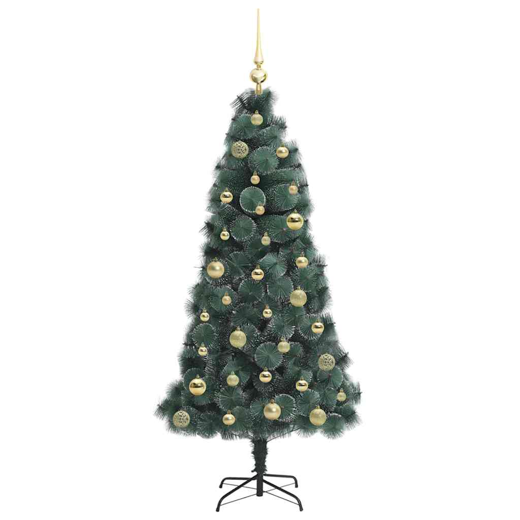 vidaXL Artificial Pre-lit Christmas Tree with Ball Set Green 150 cm - 48904