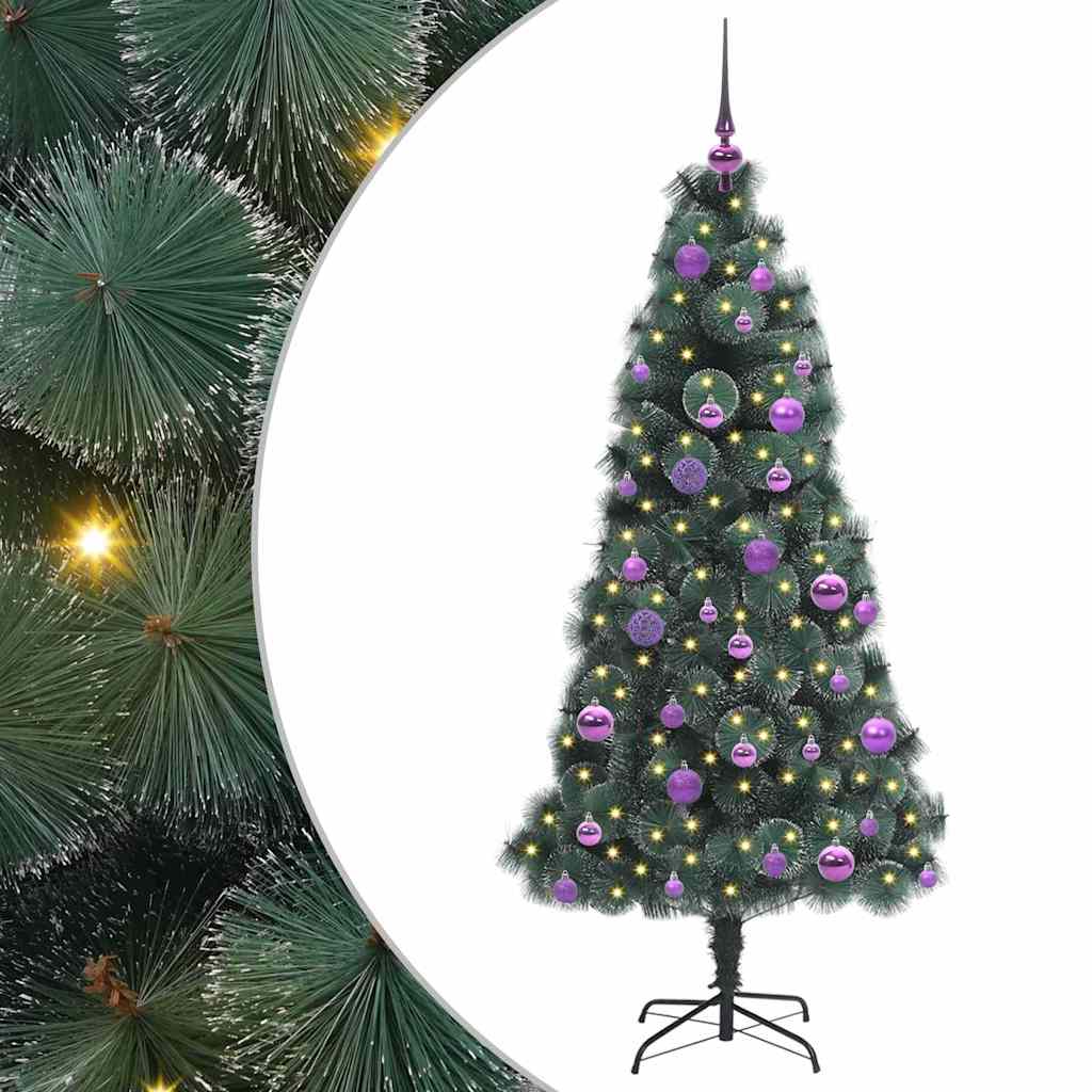 vidaXL Artificial Pre-lit Christmas Tree with Ball Set Green 150 cm - 48913