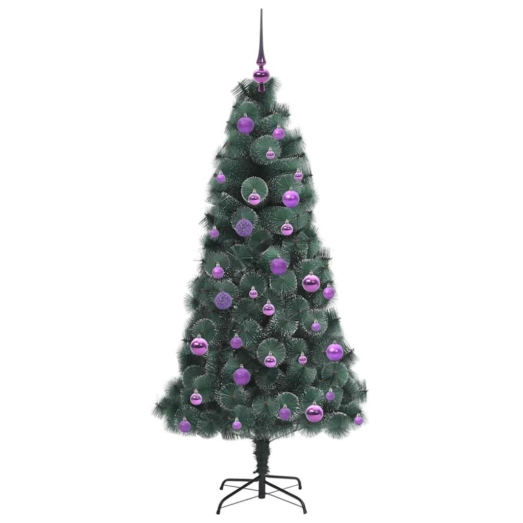 vidaXL Artificial Pre-lit Christmas Tree with Ball Set Green 150 cm - 48913