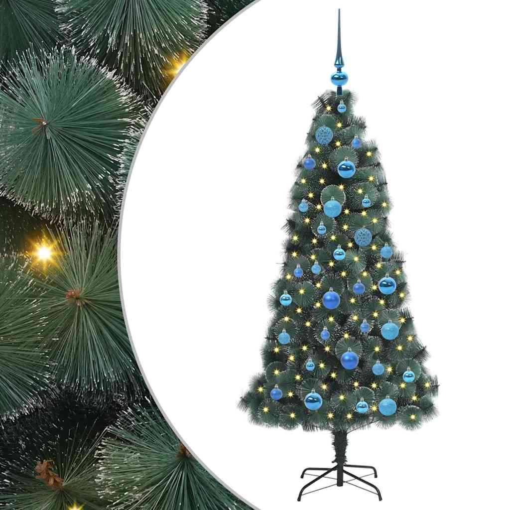 vidaXL Artificial Pre-lit Christmas Tree with Ball Set Green 150 cm - 48918
