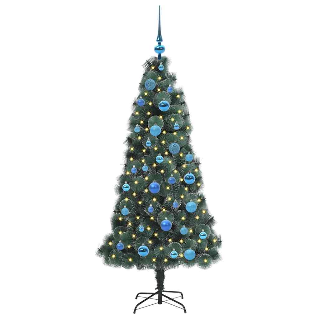 vidaXL Artificial Pre-lit Christmas Tree with Ball Set Green 150 cm - 48918