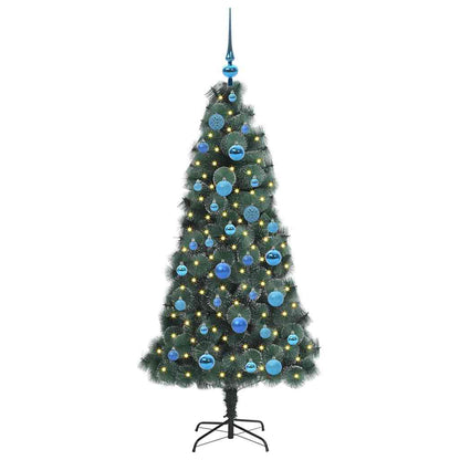 vidaXL Artificial Pre-lit Christmas Tree with Ball Set Green 150 cm - 48918