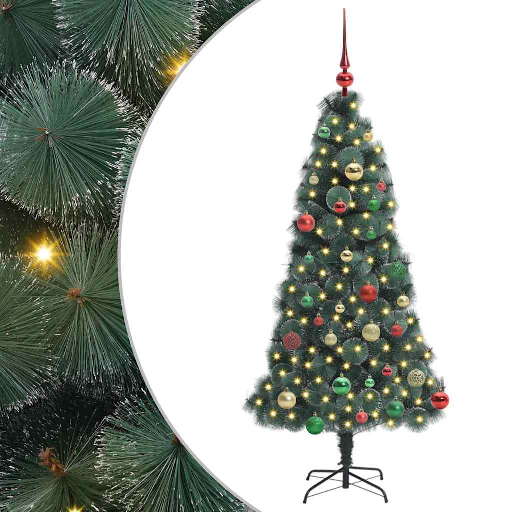 vidaXL Artificial Pre-lit Christmas Tree with Ball Set Green 150 cm - 48922