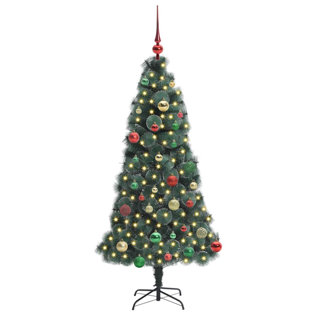 vidaXL Artificial Pre-lit Christmas Tree with Ball Set Green 150 cm - 48922