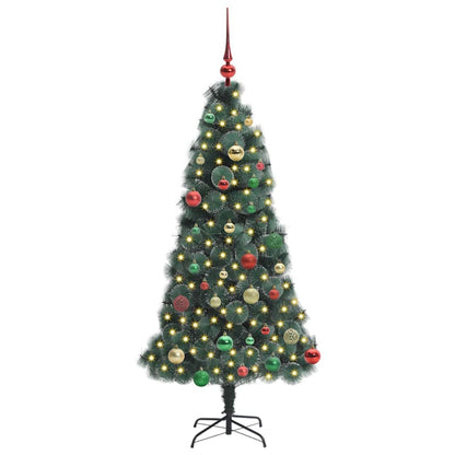 vidaXL Artificial Pre-lit Christmas Tree with Ball Set Green 150 cm - 48922