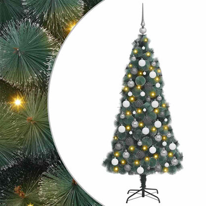 vidaXL Artificial Pre-lit Christmas Tree with Ball Set Green 180 cm - 48931