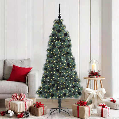 vidaXL Artificial Pre-lit Christmas Tree with Ball Set Green 180 cm - 48932