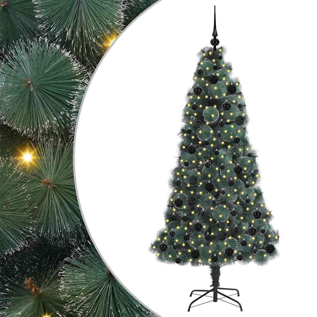 vidaXL Artificial Pre-lit Christmas Tree with Ball Set Green 180 cm - 48932