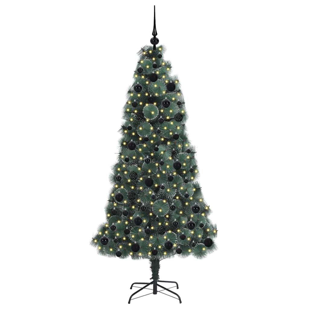 vidaXL Artificial Pre-lit Christmas Tree with Ball Set Green 180 cm - 48932
