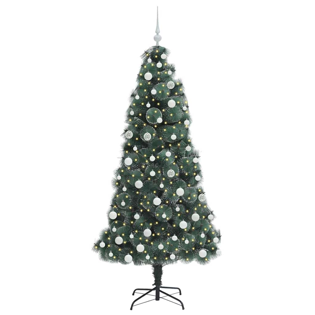 vidaXL Artificial Pre-lit Christmas Tree with Ball Set Green 180 cm - 48937