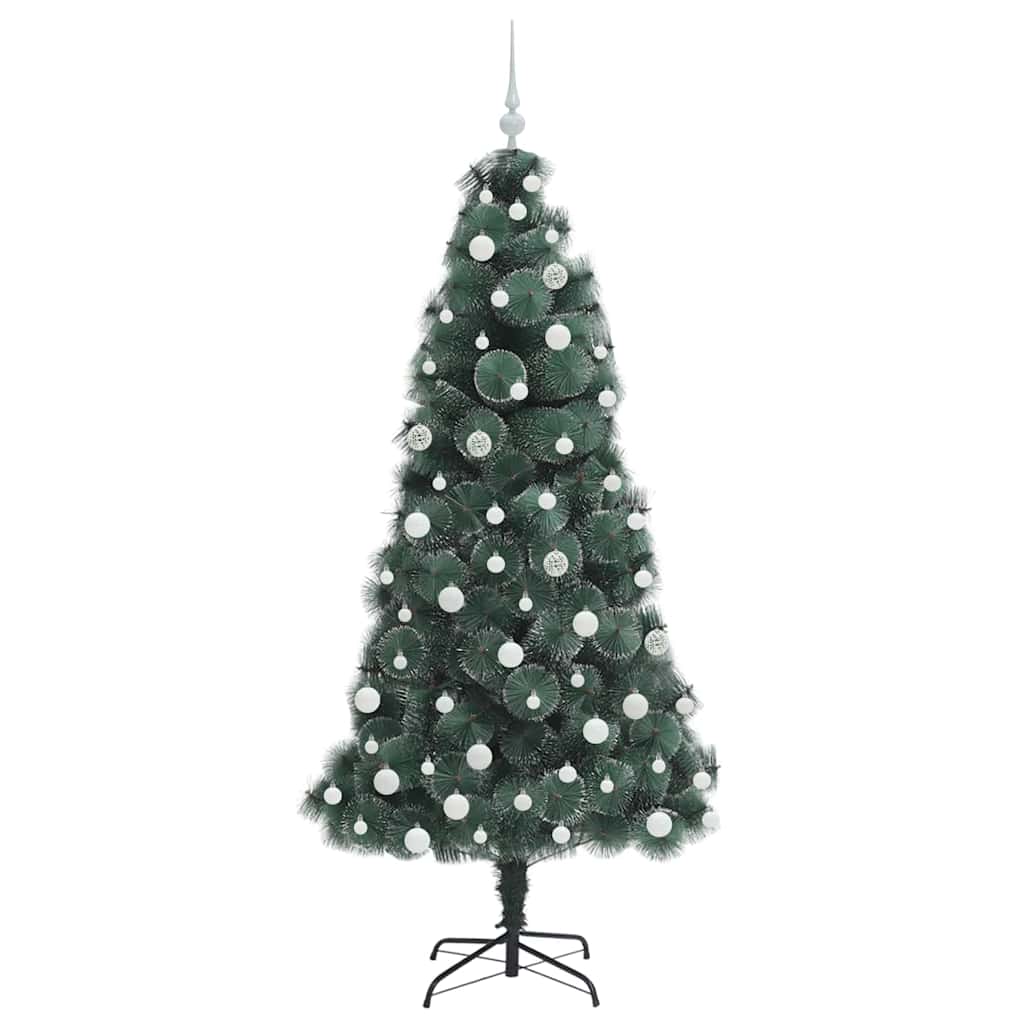vidaXL Artificial Pre-lit Christmas Tree with Ball Set Green 180 cm - 48937