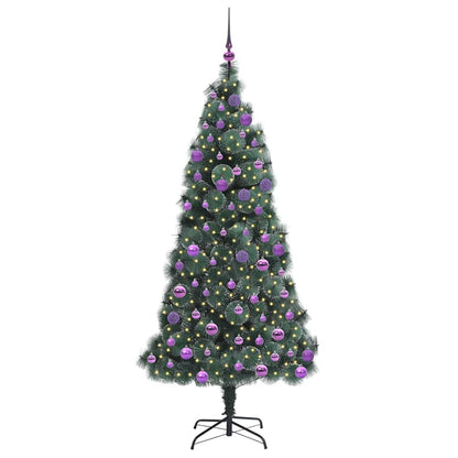 vidaXL Artificial Pre-lit Christmas Tree with Ball Set Green 180 cm - 48938