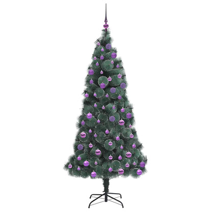 vidaXL Artificial Pre-lit Christmas Tree with Ball Set Green 180 cm - 48938