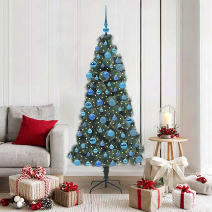vidaXL Artificial Pre-lit Christmas Tree with Ball Set Green 180 cm - 48939