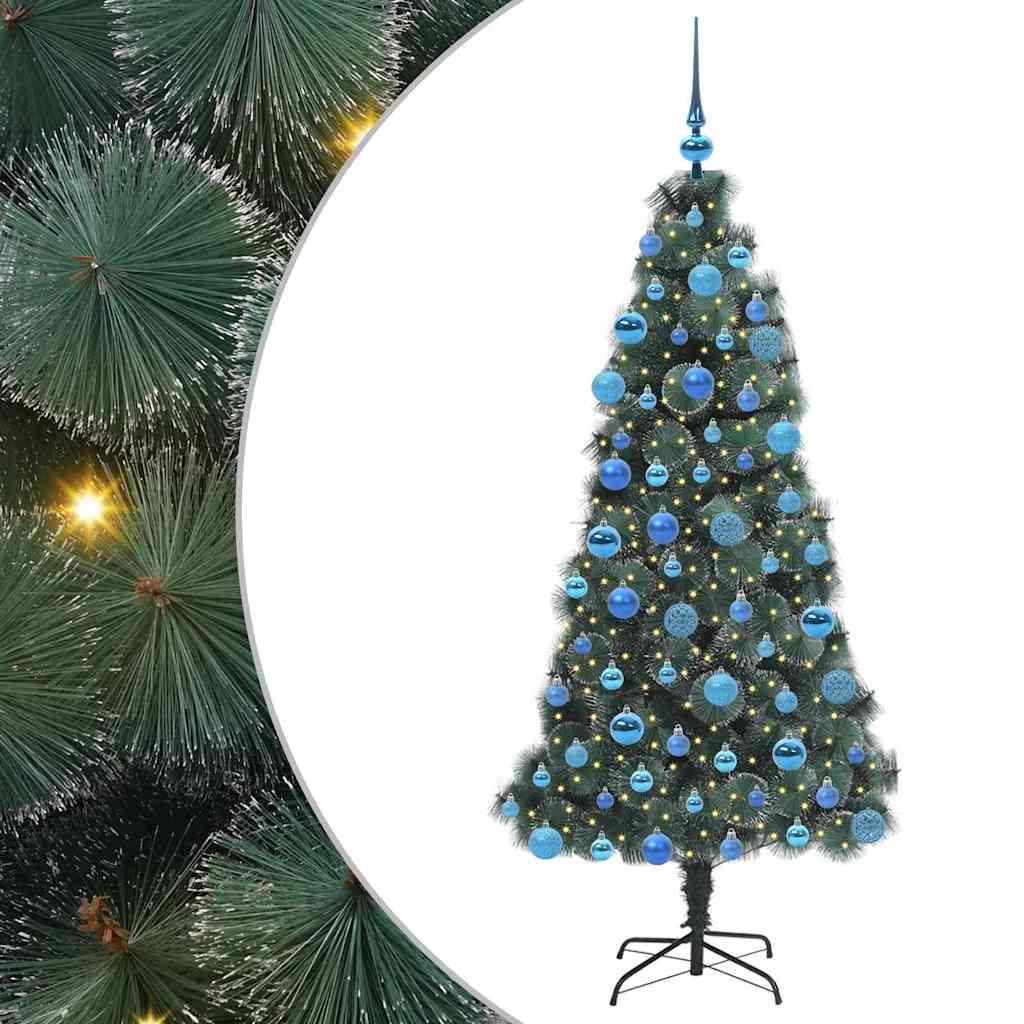 vidaXL Artificial Pre-lit Christmas Tree with Ball Set Green 180 cm - 48939