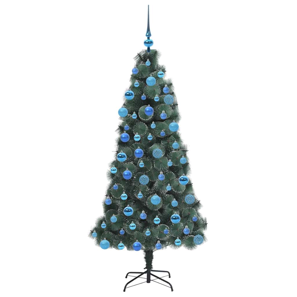 vidaXL Artificial Pre-lit Christmas Tree with Ball Set Green 180 cm - 48939