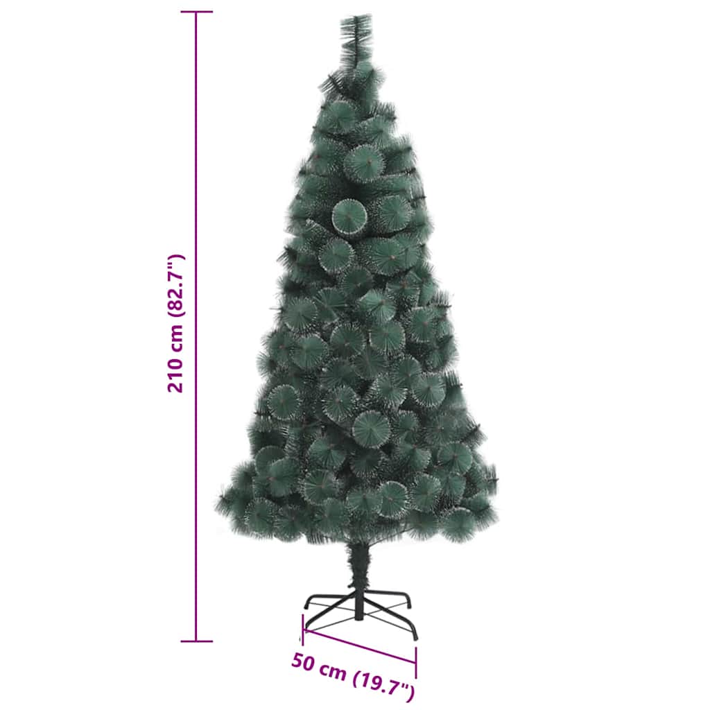 vidaXL Artificial Pre-lit Christmas Tree with Ball Set Green 210 cm