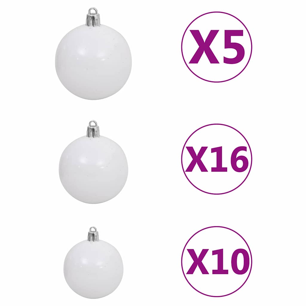 vidaXL Artificial Pre-lit Christmas Tree with Ball Set Green 210 cm - 48943
