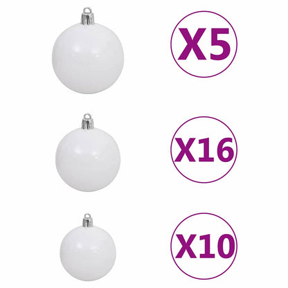 vidaXL Artificial Pre-lit Christmas Tree with Ball Set Green 210 cm - 48943