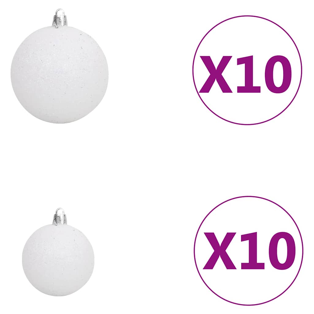 vidaXL Artificial Pre-lit Christmas Tree with Ball Set Green 210 cm - 48943