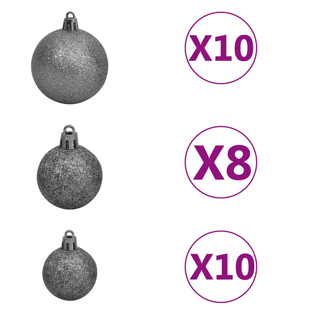 vidaXL Artificial Pre-lit Christmas Tree with Ball Set Green 210 cm - 48943