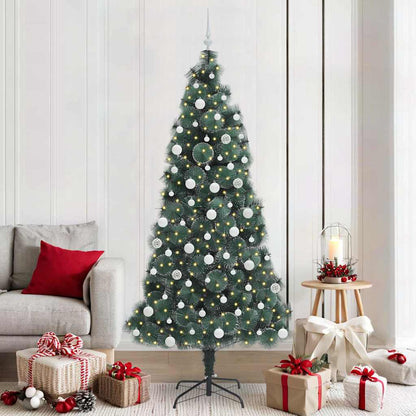 vidaXL Artificial Pre-lit Christmas Tree with Ball Set Green 210 cm - 48964