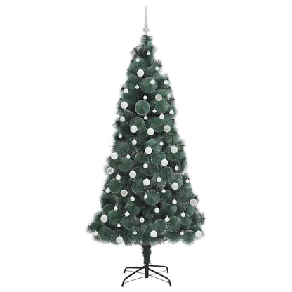 vidaXL Artificial Pre-lit Christmas Tree with Ball Set Green 210 cm - 48964