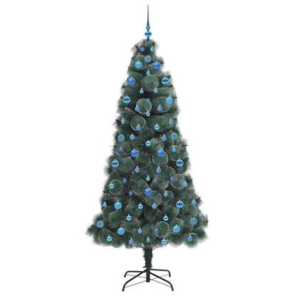 vidaXL Artificial Pre-lit Christmas Tree with Ball Set Green 210 cm - 48978