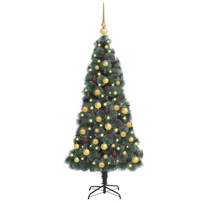 vidaXL Artificial Pre-lit Christmas Tree with Ball Set Green 240 cm