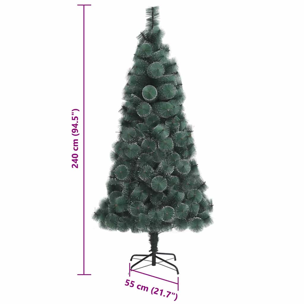 vidaXL Artificial Pre-lit Christmas Tree with Ball Set Green 240 cm