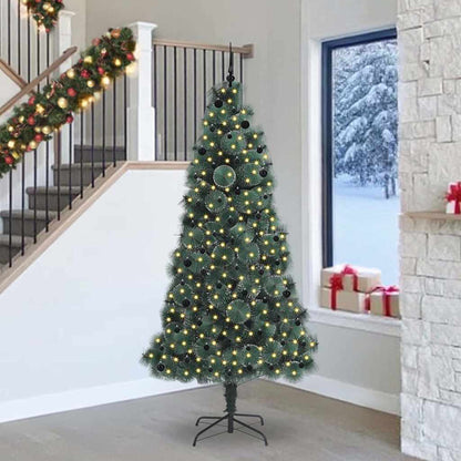 vidaXL Artificial Pre-lit Christmas Tree with Ball Set Green 240 cm - 48995