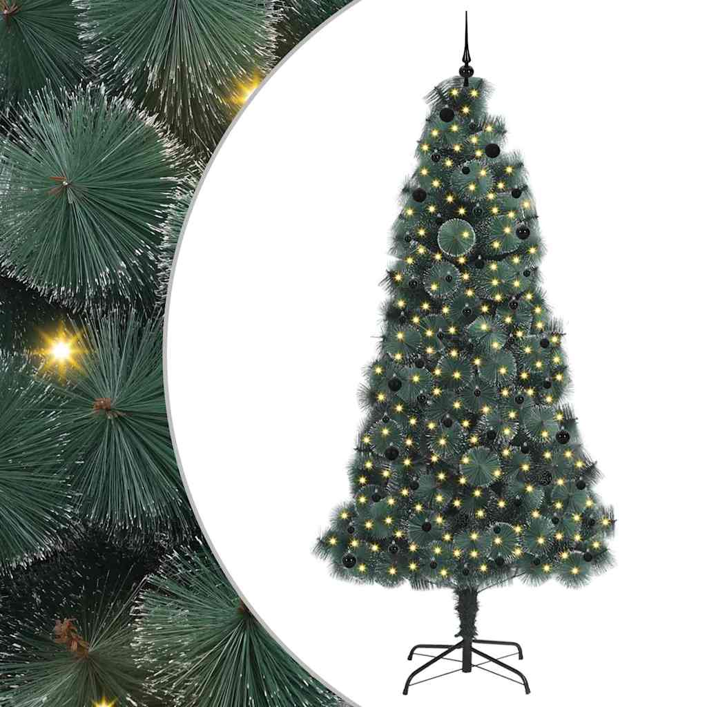 vidaXL Artificial Pre-lit Christmas Tree with Ball Set Green 240 cm - 48995