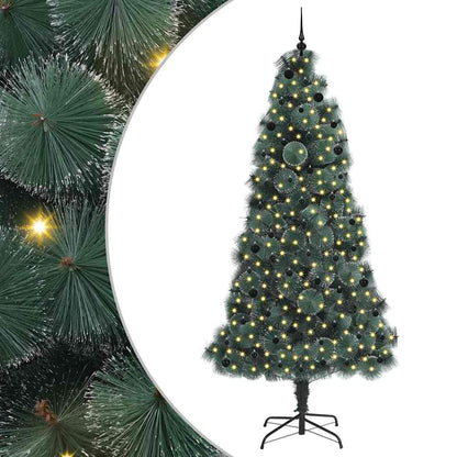 vidaXL Artificial Pre-lit Christmas Tree with Ball Set Green 240 cm - 48995