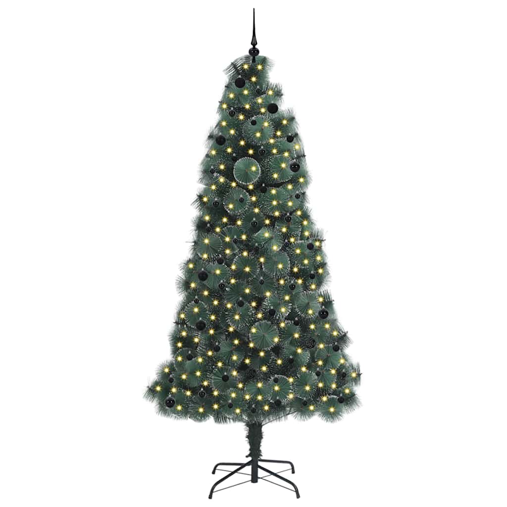 vidaXL Artificial Pre-lit Christmas Tree with Ball Set Green 240 cm - 48995