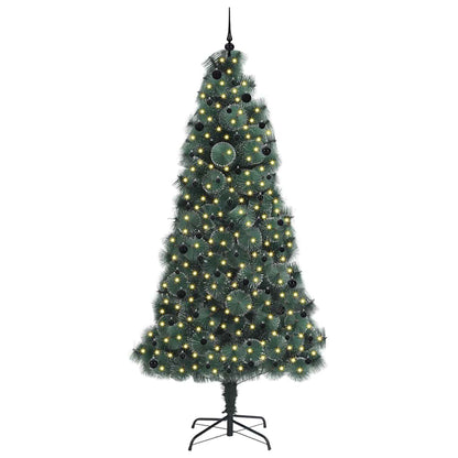 vidaXL Artificial Pre-lit Christmas Tree with Ball Set Green 240 cm - 48995