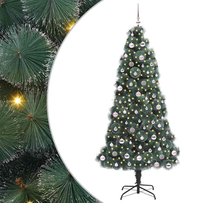 vidaXL Artificial Pre-lit Christmas Tree with Ball Set Green 240 cm - 48998
