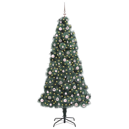vidaXL Artificial Pre-lit Christmas Tree with Ball Set Green 240 cm - 48998