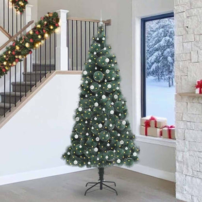 vidaXL Artificial Pre-lit Christmas Tree with Ball Set Green 240 cm - 48999