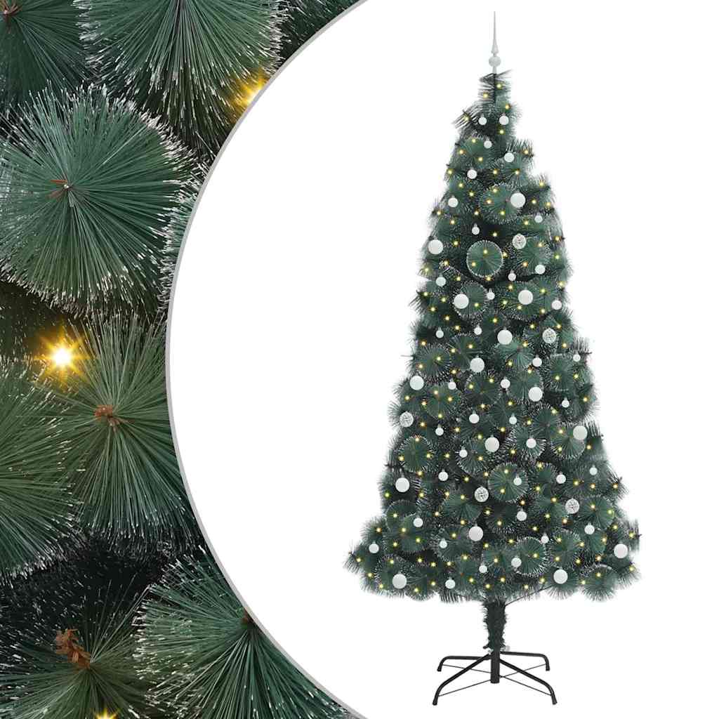vidaXL Artificial Pre-lit Christmas Tree with Ball Set Green 240 cm - 48999